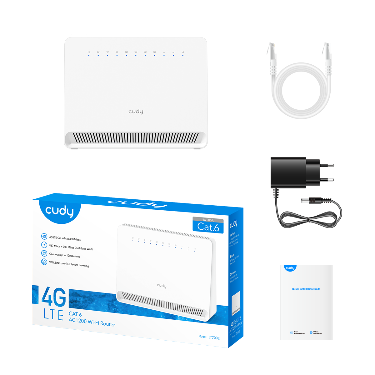 Cudy LT700E: 4G LTE Cat 6 AC1200 Wi-Fi Router