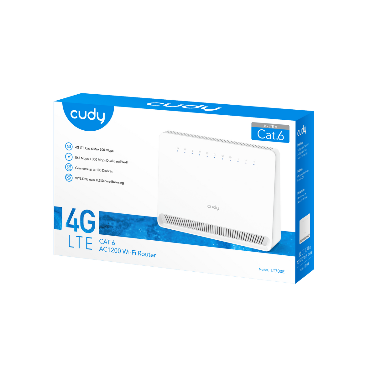 Cudy LT700E: 4G LTE Cat 6 AC1200 Wi-Fi Router