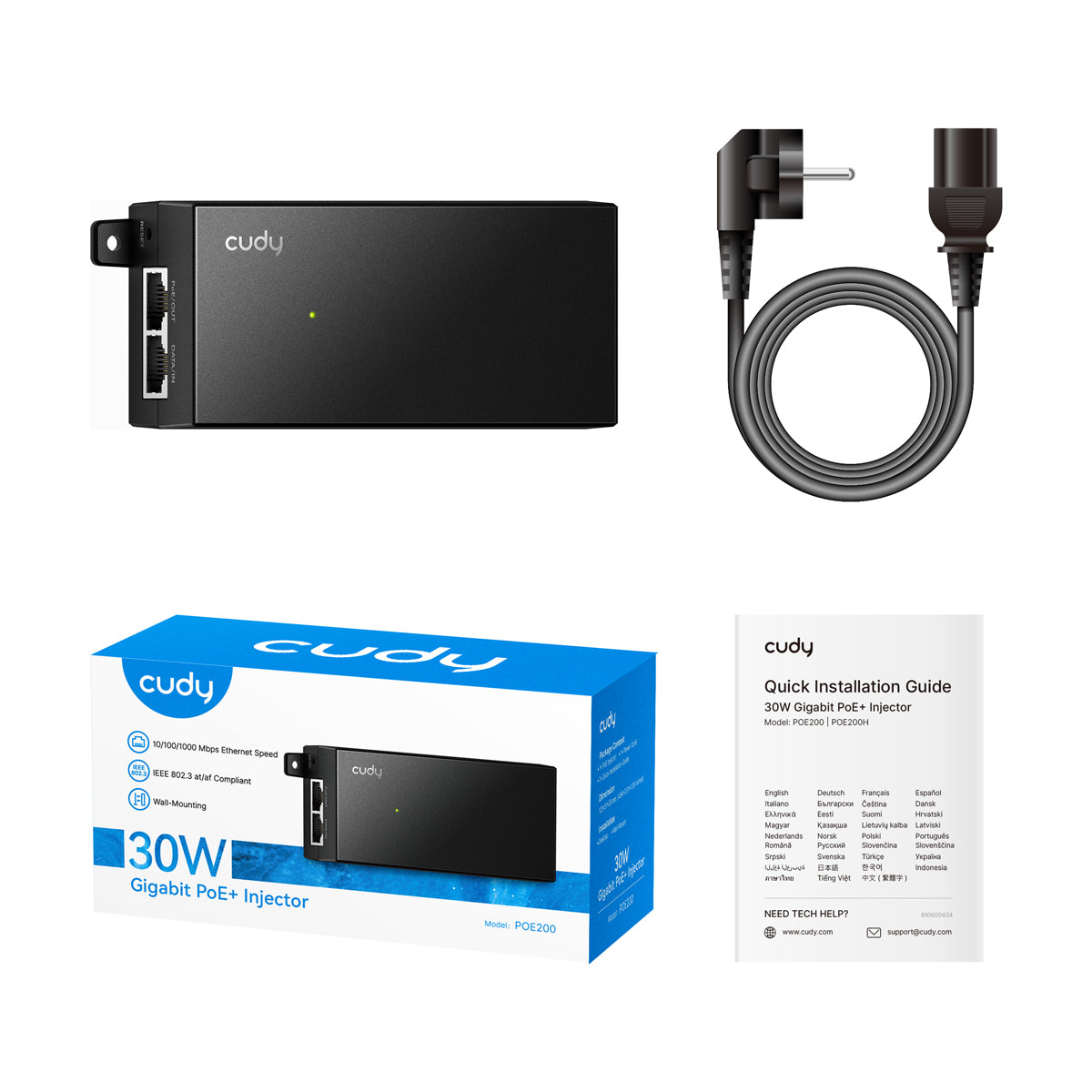 Injecteur Gigabit PoE+ 30 W